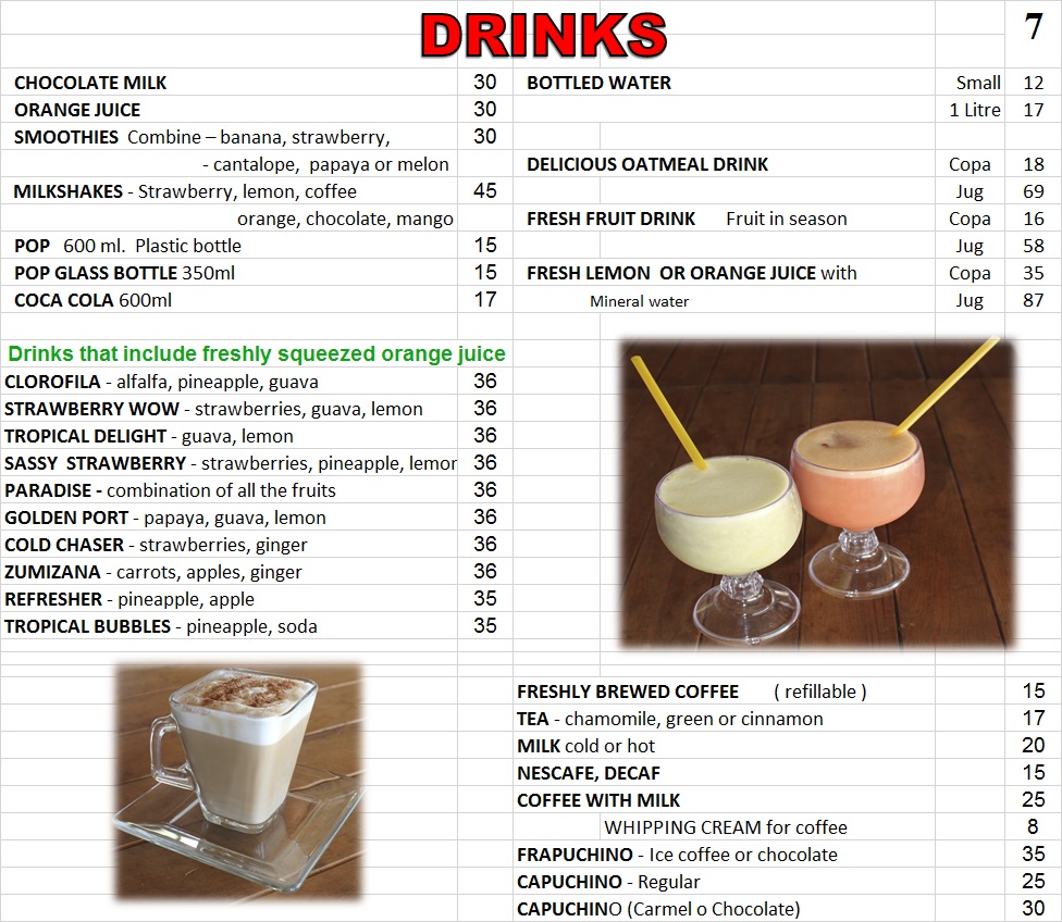 bebidas